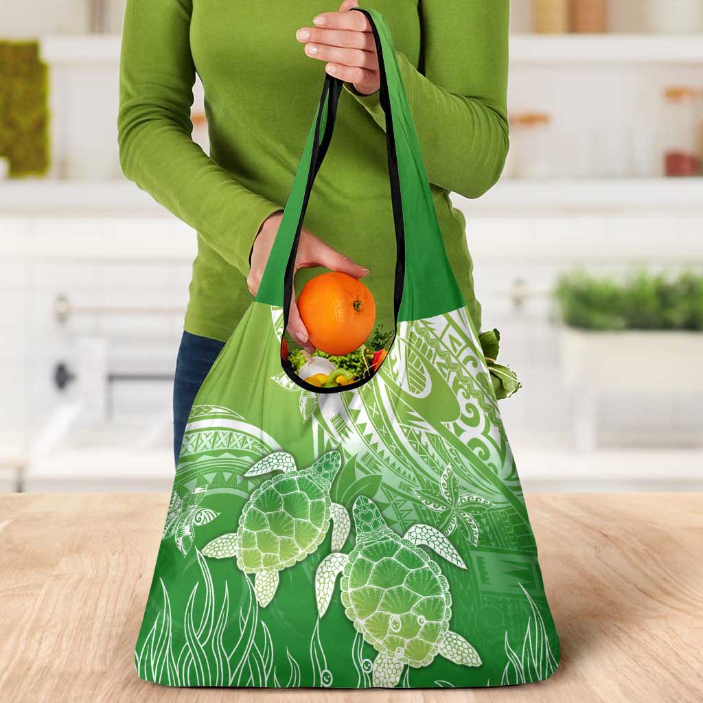 Polynesia Sea Turtle Grocery Bag Happy Valentine Day Polynesian - Green