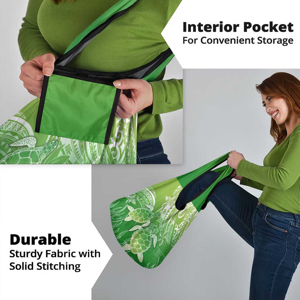 Polynesia Sea Turtle Grocery Bag Happy Valentine Day Polynesian - Green