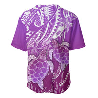 Polynesia Valentine Day Baseball Jersey Polynesian Sea Turtle Purple Version LT14 - Polynesian Pride