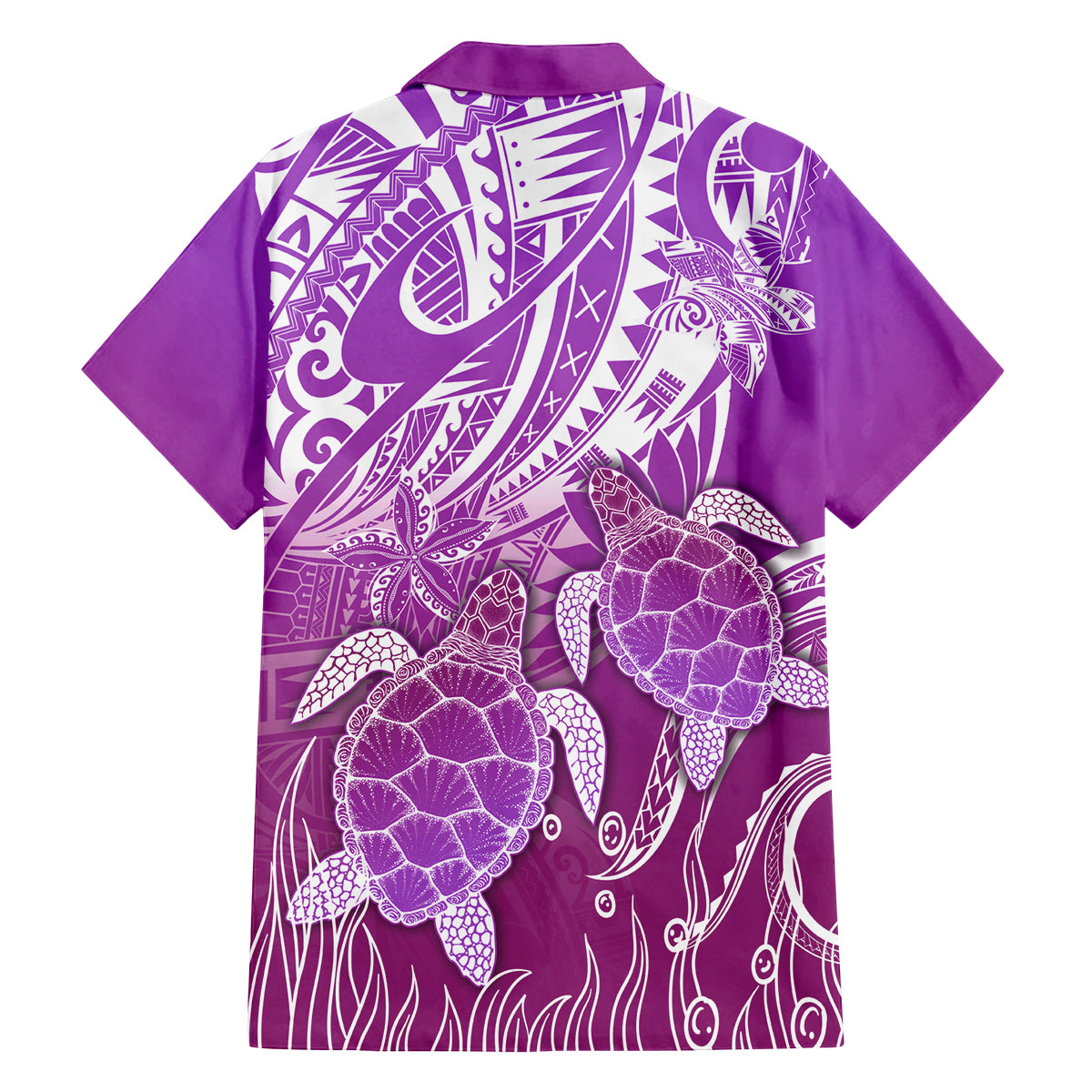 Polynesia Valentine Day Family Matching Puletasi Dress and Hawaiian Shirt Polynesian Sea Turtle Purple Version LT14 - Polynesian Pride