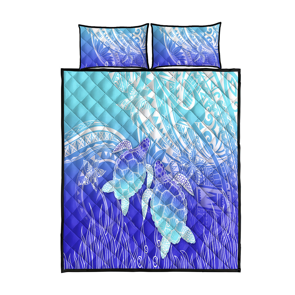Polynesia Valentine Day Quilt Bed Set Polynesian Sea Turtle Turquoise Version LT14 Turquoise - Polynesian Pride