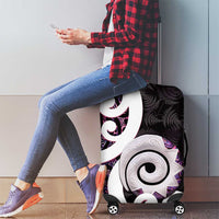 Aotearoa Koru Luggage Cover Purple Maori Paua Shell Mix Silver Fern
