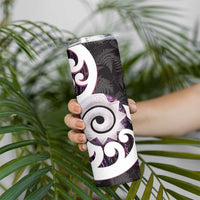 Aotearoa Koru Skinny Tumbler Purple Maori Paua Shell Mix Silver Fern LT14 - Polynesian Pride