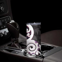 Aotearoa Koru Skinny Tumbler Purple Maori Paua Shell Mix Silver Fern LT14 - Polynesian Pride