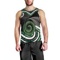 Koru Pounamu Aotearoa Men Tank Top Maori Paua Shell Mix Silver Fern