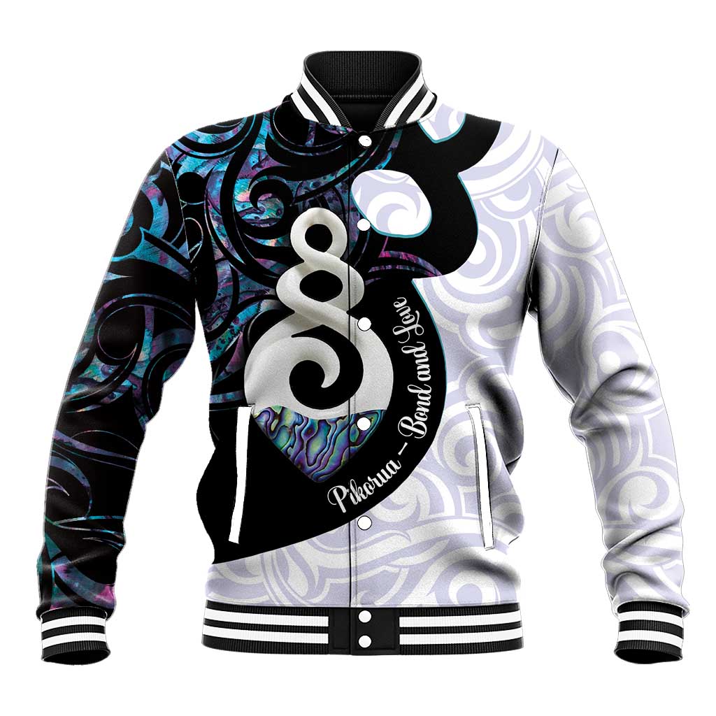 Aotearoa Pikorua Baseball Jacket NZ Twist - Bond And Love LT14 Unisex White - Polynesian Pride