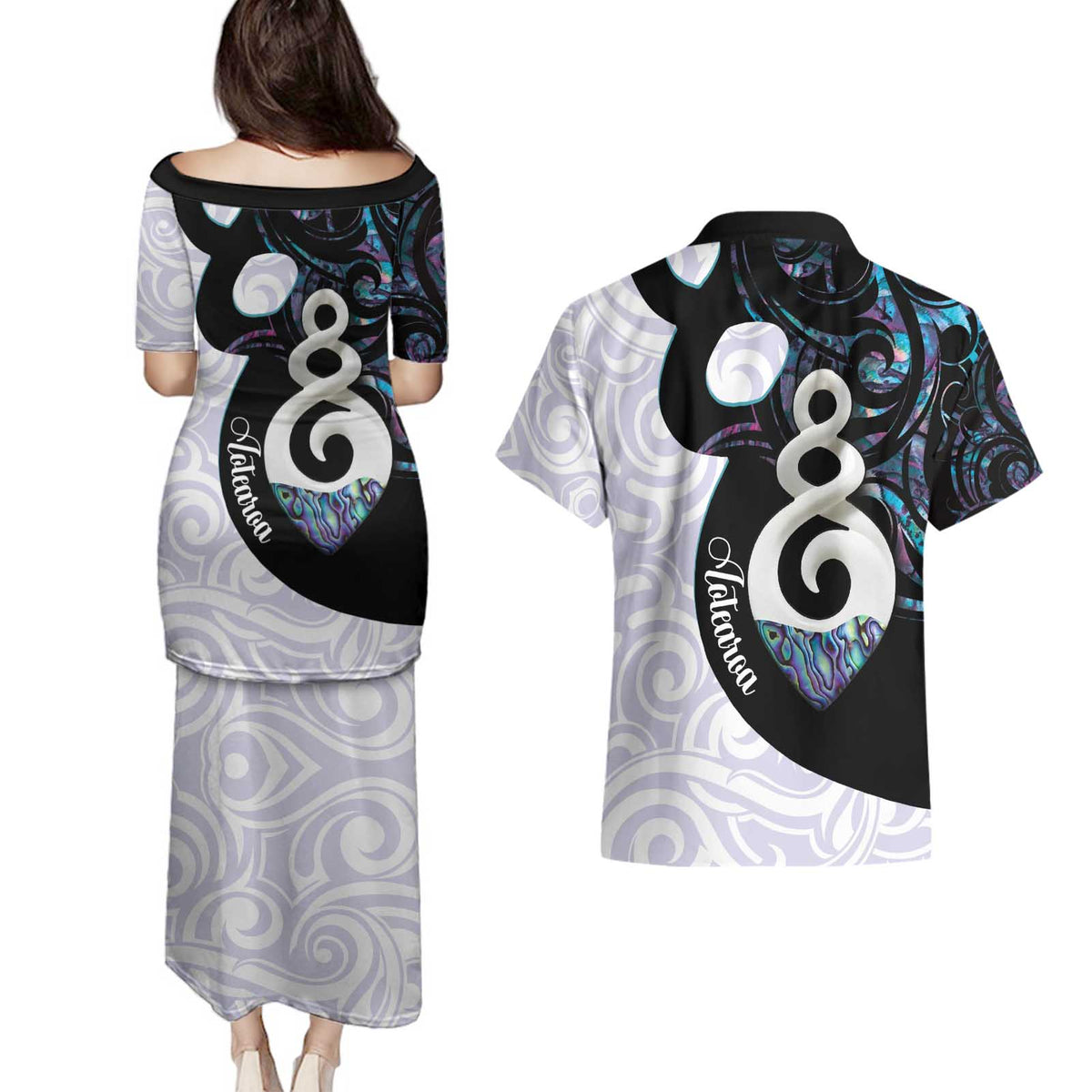 Aotearoa Pikorua Couples Matching Puletasi and Hawaiian Shirt NZ Twist - Bond And Love