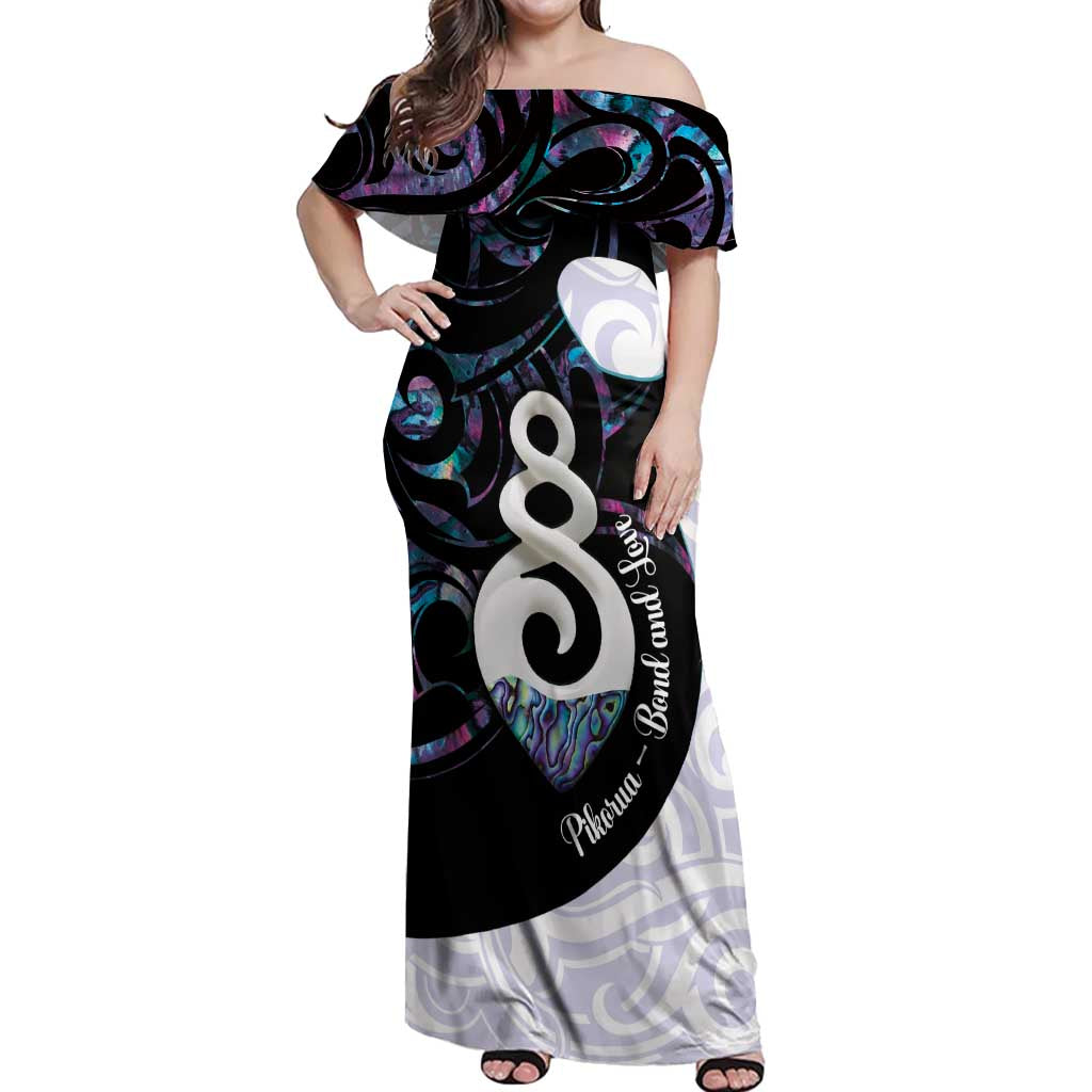 Aotearoa Pikorua Off Shoulder Maxi Dress NZ Twist - Bond And Love LT14 Women White - Polynesian Pride