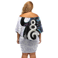 Aotearoa Pikorua Off Shoulder Short Dress NZ Twist - Bond And Love LT14 - Polynesian Pride