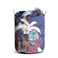 United States Guam Laundry Basket USA Eagle Guahan Seal Bougainvillea - Polynesian Pride