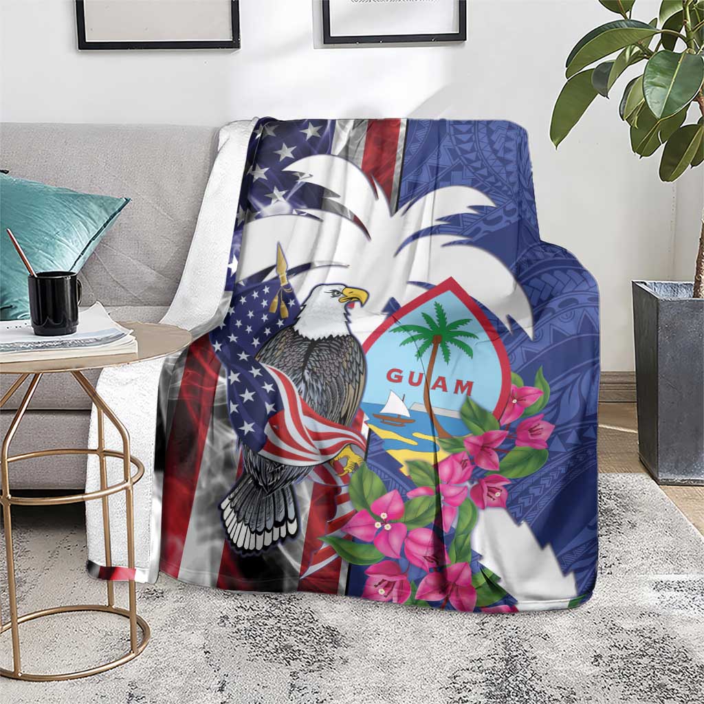 United States Guam Blanket USA Eagle Guahan Seal Bougainvillea LT14 - Polynesian Pride