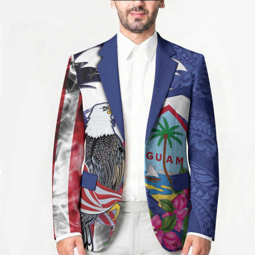 United States Guam Blazer USA Eagle Guahan Seal Bougainvillea - Polynesian Pride