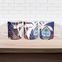 United States Guam Ceramic Mug USA Eagle Guahan Seal Bougainvillea - Polynesian Pride