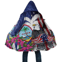United States Guam Cloak USA Eagle Guahan Seal Bougainvillea LT14 Unisex Blue - Polynesian Pride