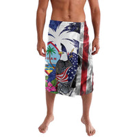 United States Guam Lavalava USA Eagle Guahan Seal Bougainvillea LT14 Blue - Polynesian Pride