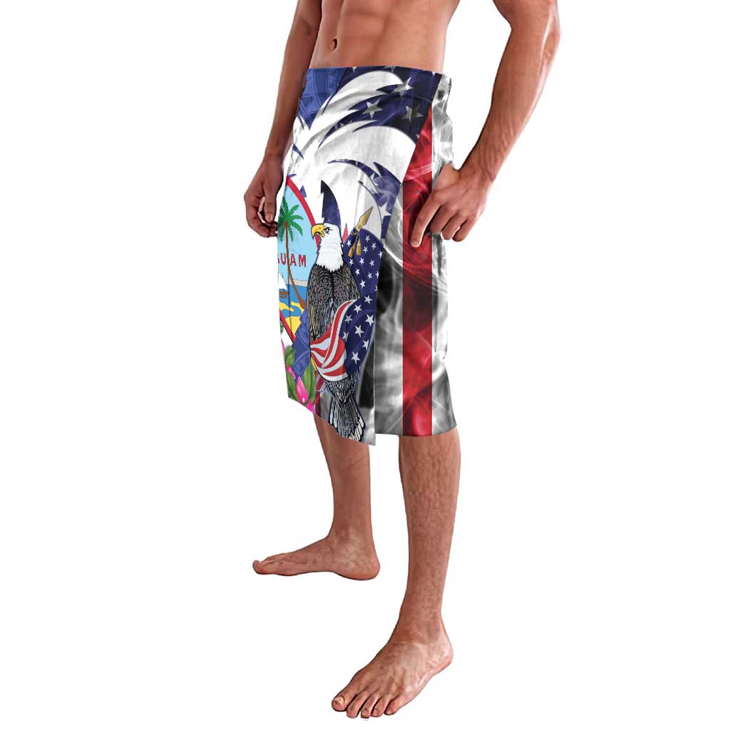 United States Guam Lavalava USA Eagle Guahan Seal Bougainvillea LT14 - Polynesian Pride