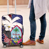 United States Guam Luggage Cover USA Eagle Guahan Seal Bougainvillea LT14 Blue - Polynesian Pride