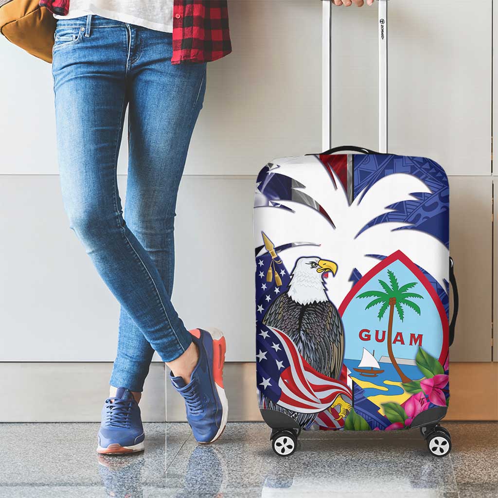 United States Guam Luggage Cover USA Eagle Guahan Seal Bougainvillea LT14 - Polynesian Pride