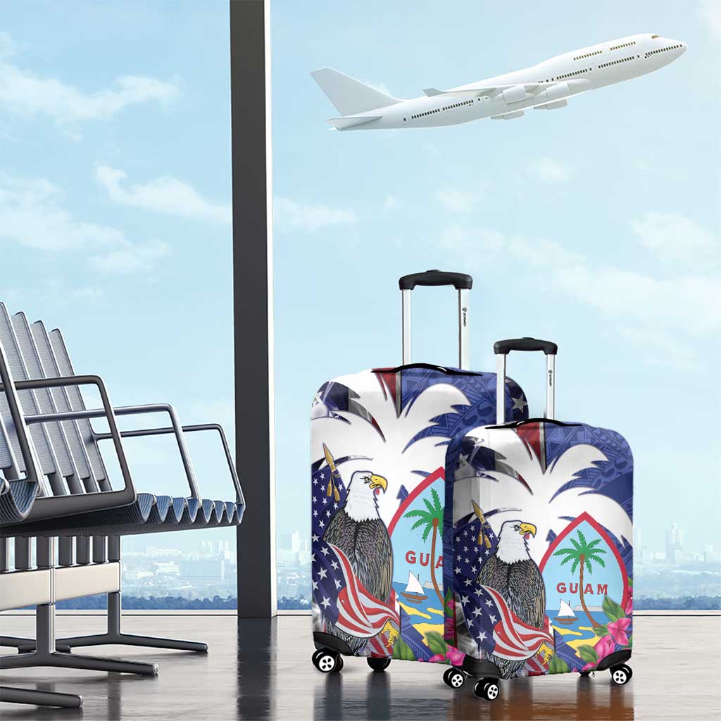 United States Guam Luggage Cover USA Eagle Guahan Seal Bougainvillea LT14 - Polynesian Pride