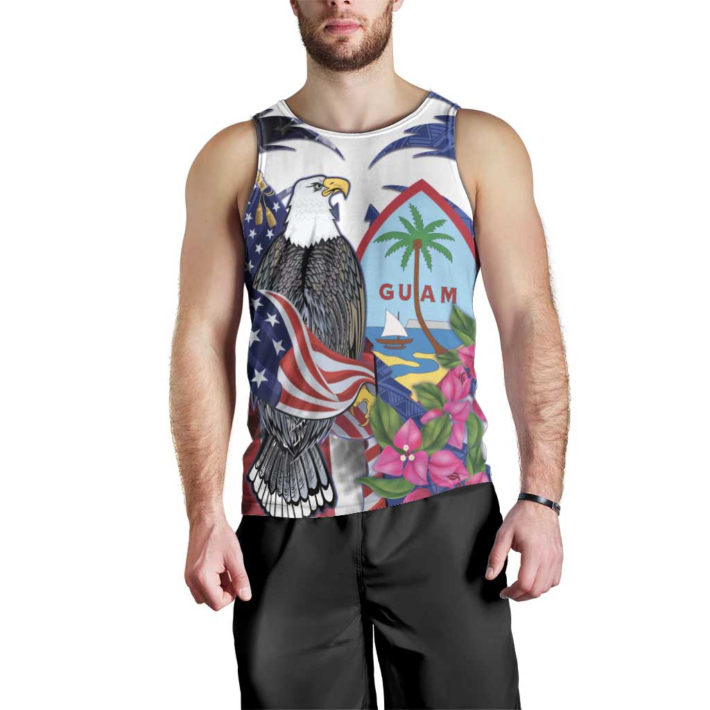 United States Guam Men Tank Top USA Eagle Guahan Seal Bougainvillea LT14 - Polynesian Pride