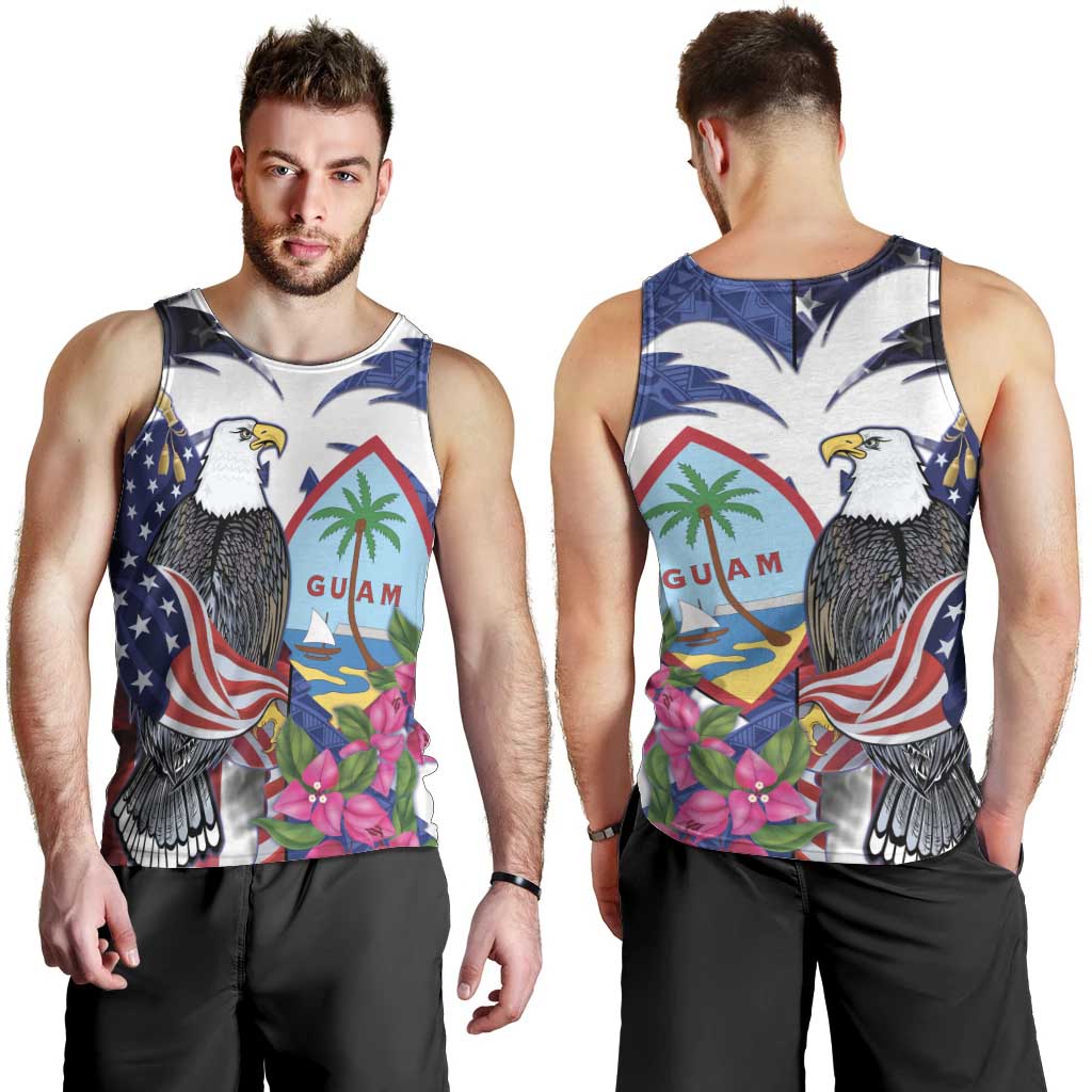 United States Guam Men Tank Top USA Eagle Guahan Seal Bougainvillea LT14 - Polynesian Pride