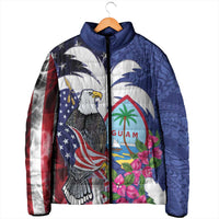 United States Guam Padded Jacket USA Eagle Guahan Seal Bougainvillea LT14 - Polynesian Pride