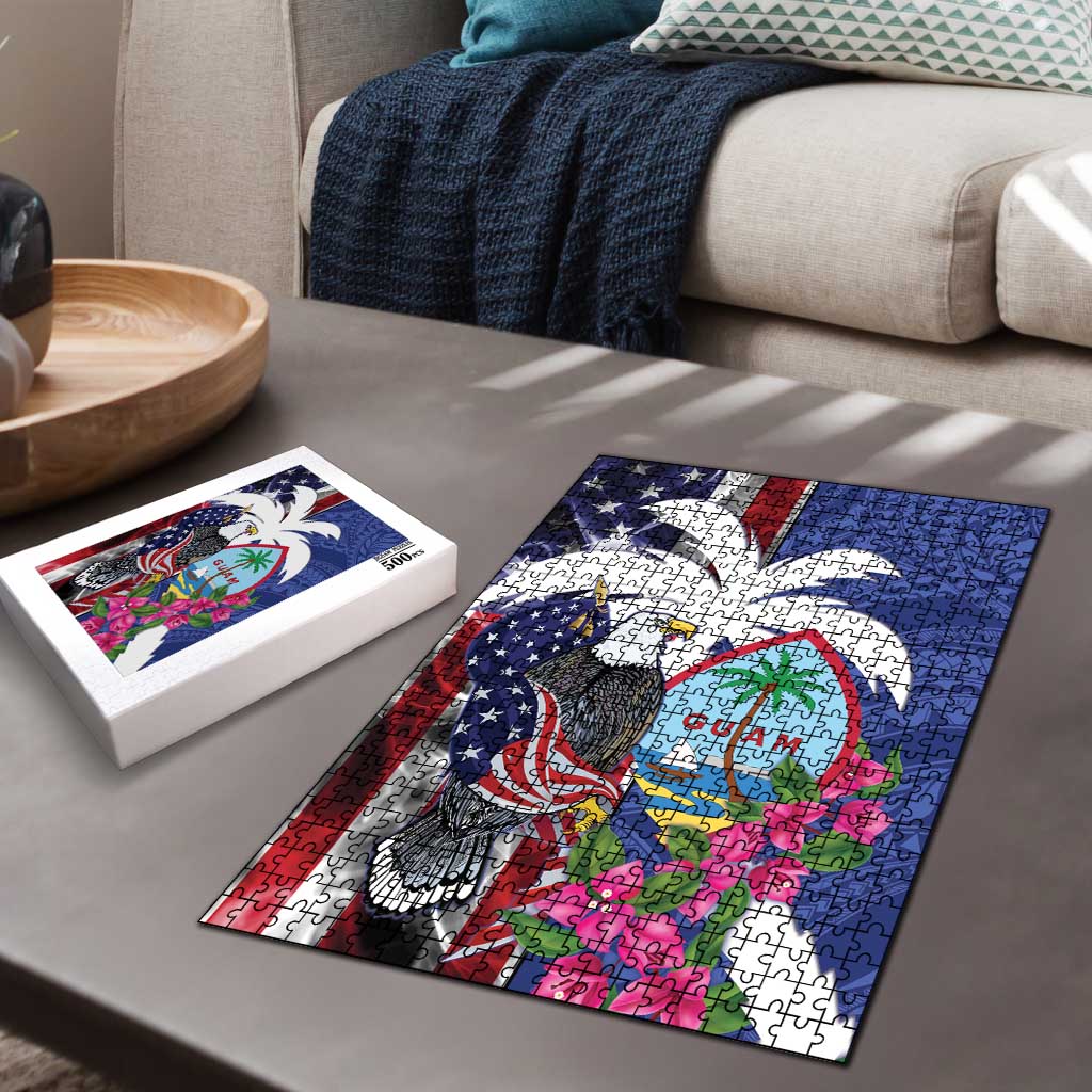 United States Guam Puzzle USA Eagle Guahan Seal Bougainvillea LT14 - Polynesian Pride
