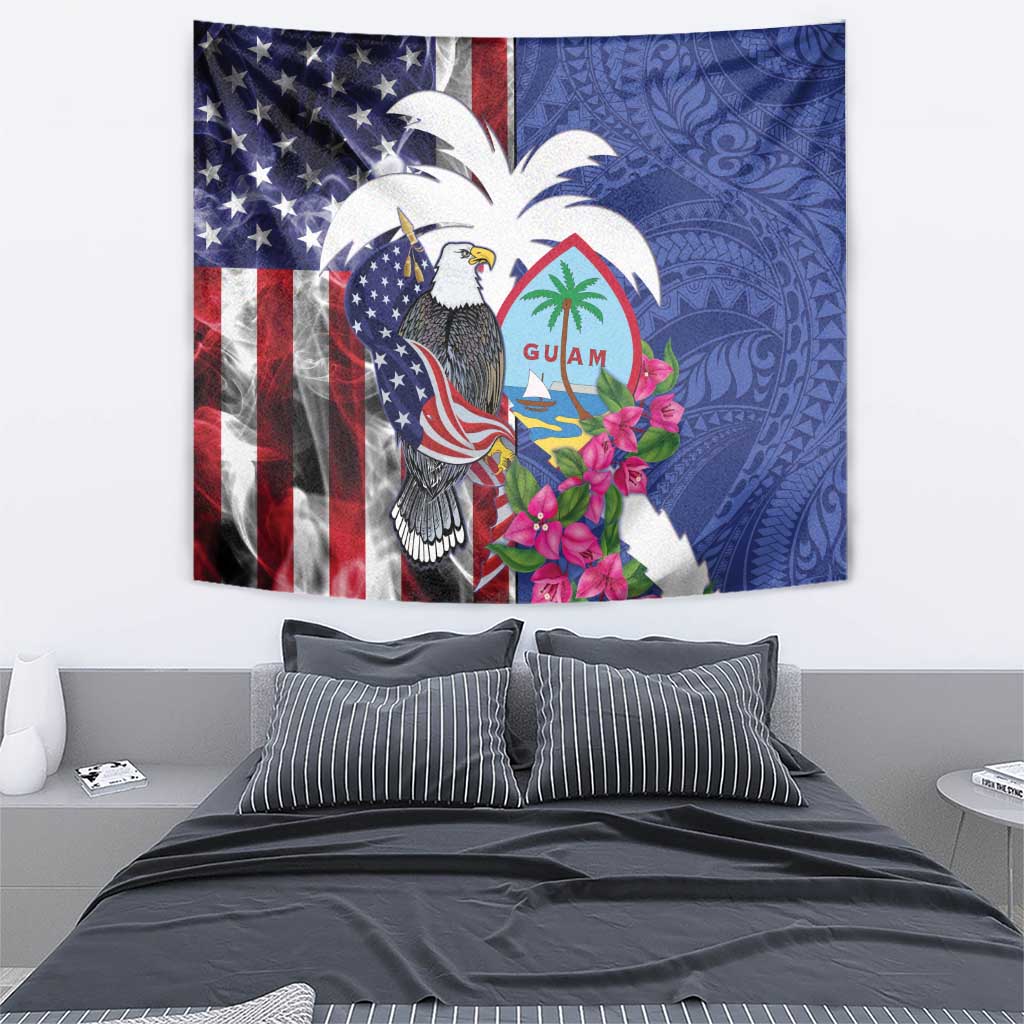 United States Guam Tapestry USA Eagle Guahan Seal Bougainvillea LT14 - Polynesian Pride