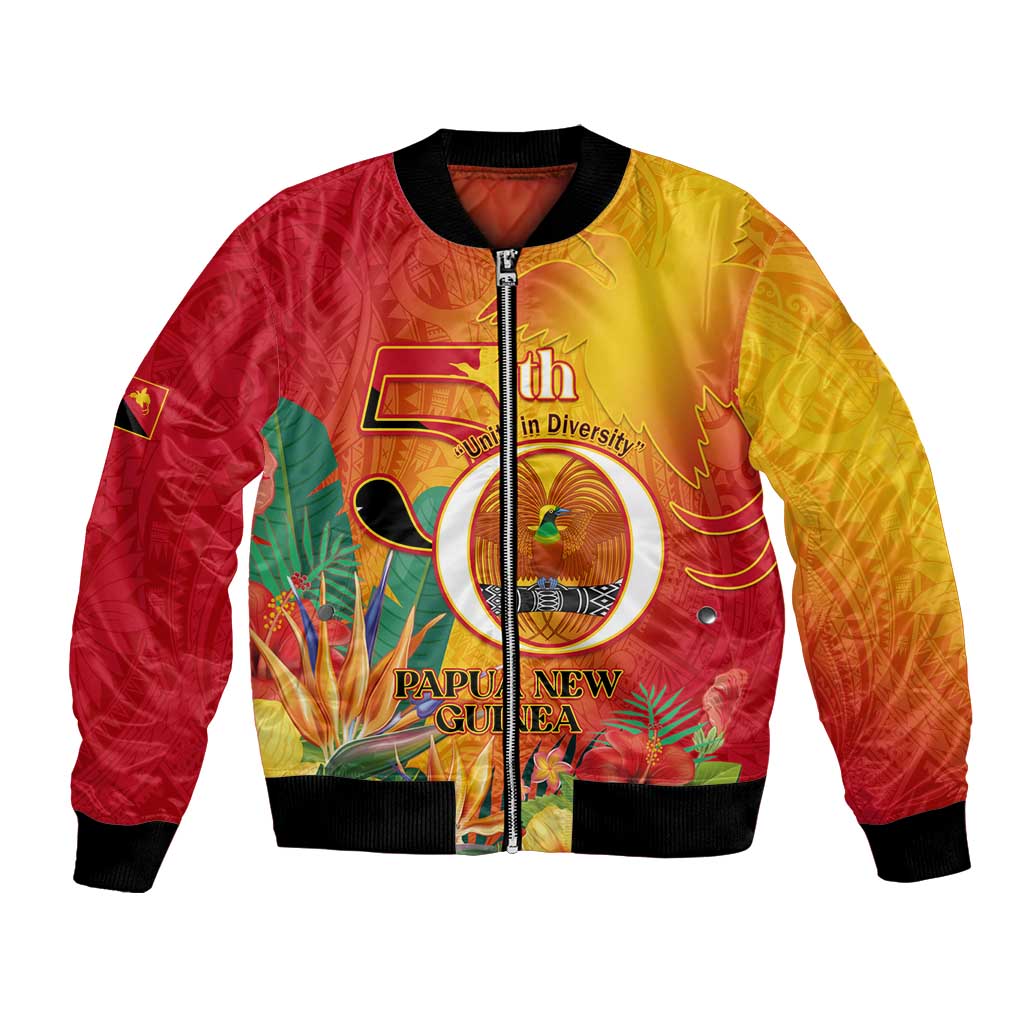 Papua New Guinea Independence Day Bomber Jacket 50th Anniversary Unity in Diversity