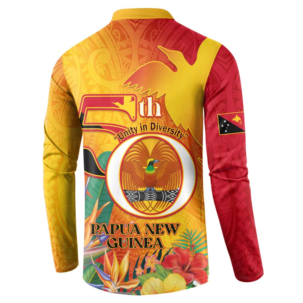 Papua New Guinea Independence Day Button Sweatshirt 50th Anniversary Unity in Diversity