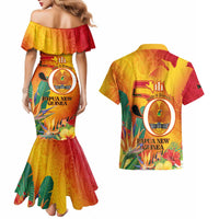 Papua New Guinea Independence Day Couples Matching Mermaid Dress and Hawaiian Shirt 50th Anniversary Unity in Diversity
