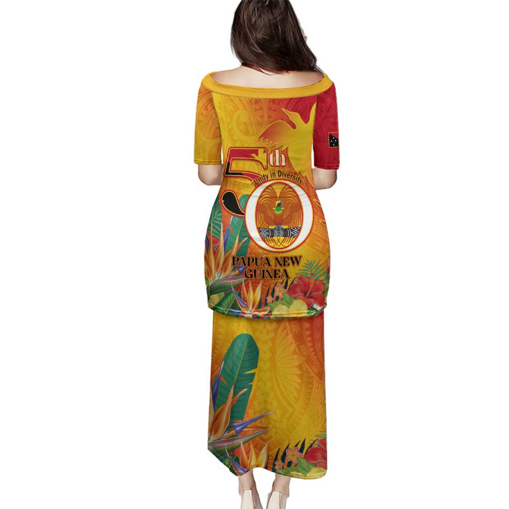 Papua New Guinea Independence Day Family Matching Puletasi and Hawaiian Shirt 50th Anniversary Unity in Diversity