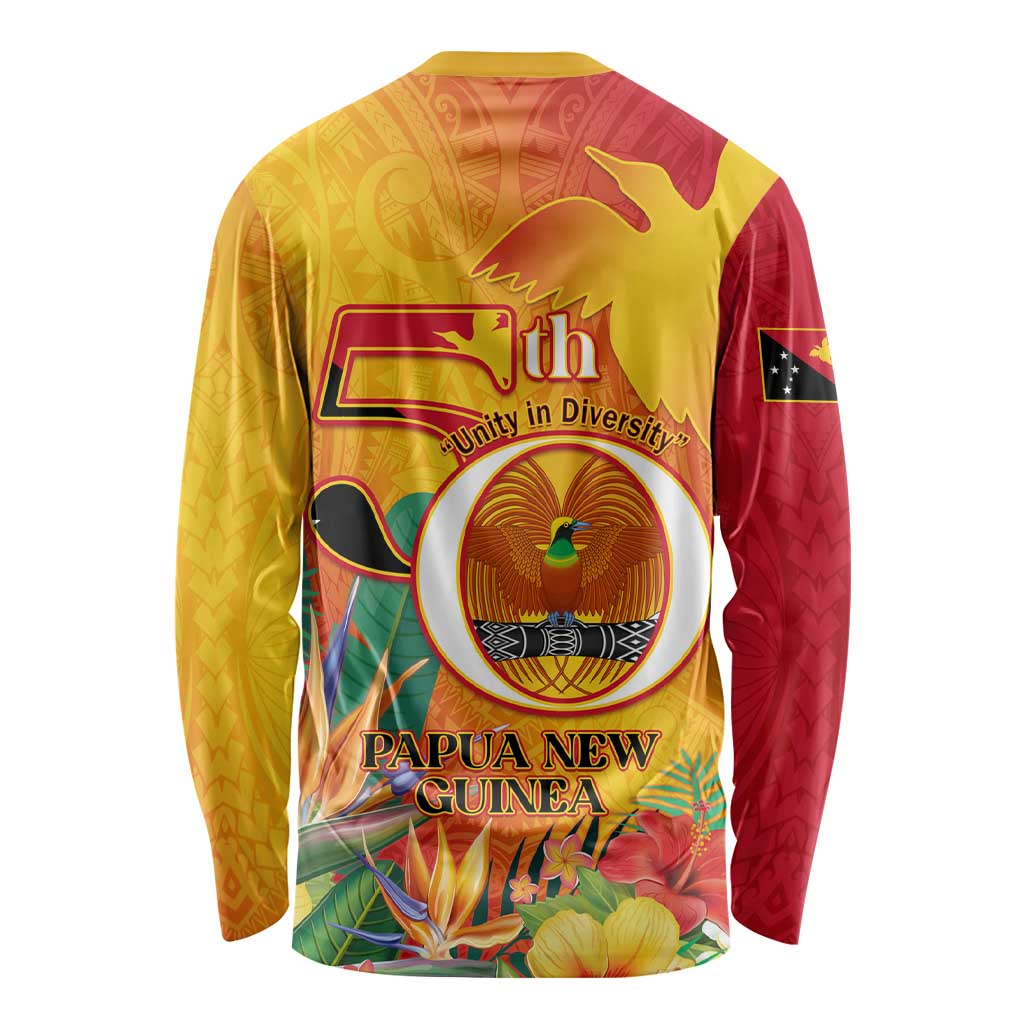 Papua New Guinea Independence Day Long Sleeve Shirt 50th Anniversary Unity in Diversity