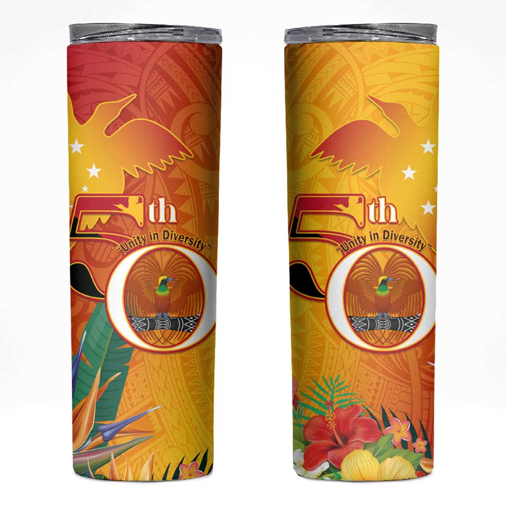 Papua New Guinea Independence Day Skinny Tumbler 50th Anniversary Unity in Diversity