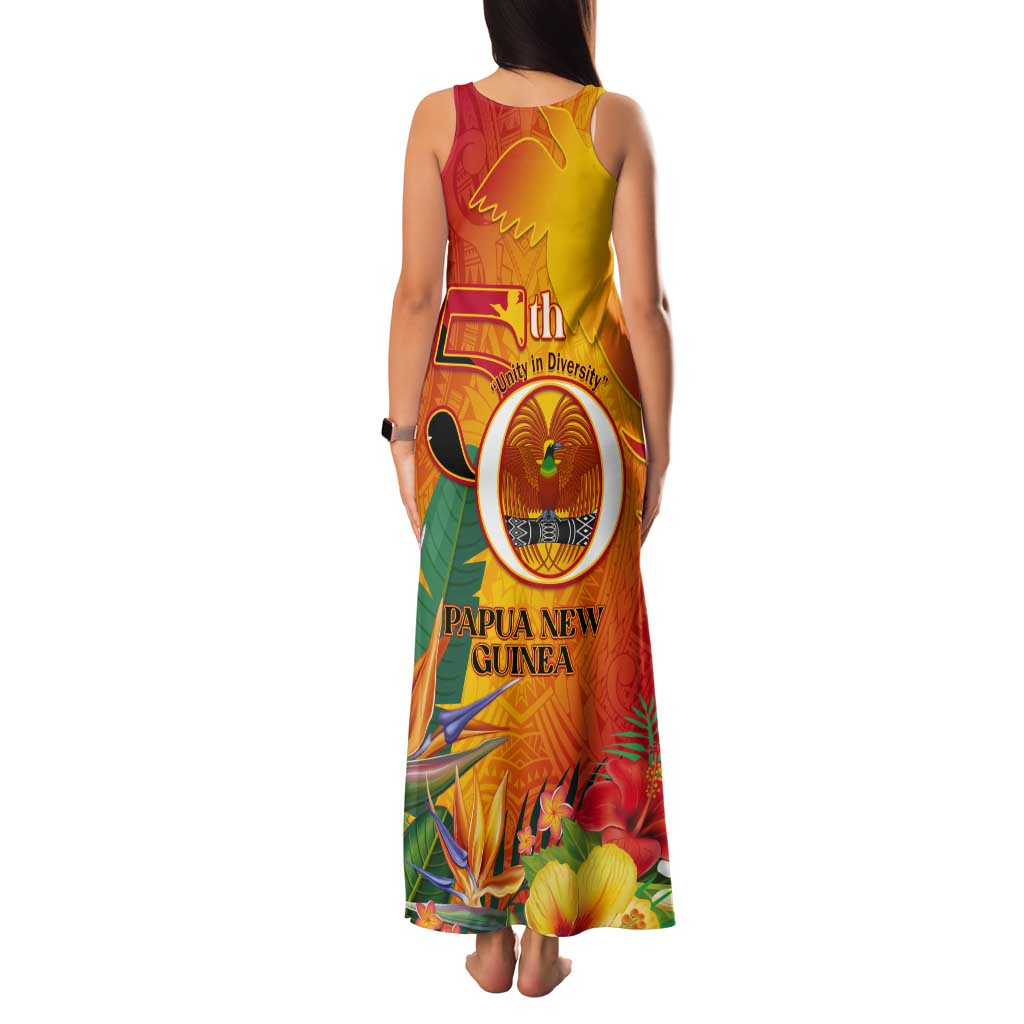 Papua New Guinea Independence Day Tank Maxi Dress 50th Anniversary Unity in Diversity
