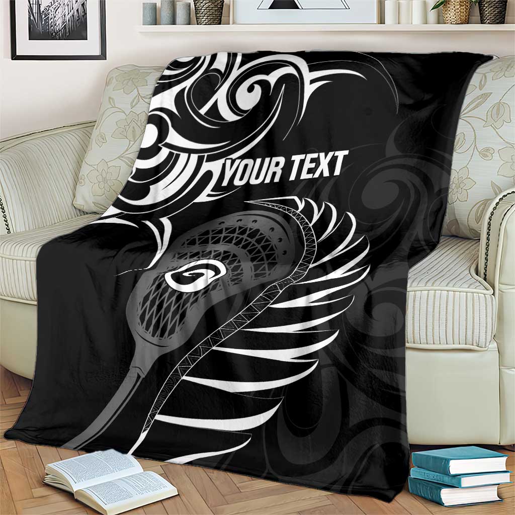 Personalised New Zealand Silver Fern Lacrosse Blanket Aotearoa Maori Pattern