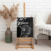 Personalised New Zealand Silver Fern Lacrosse Canvas Wall Art Aotearoa Maori Pattern