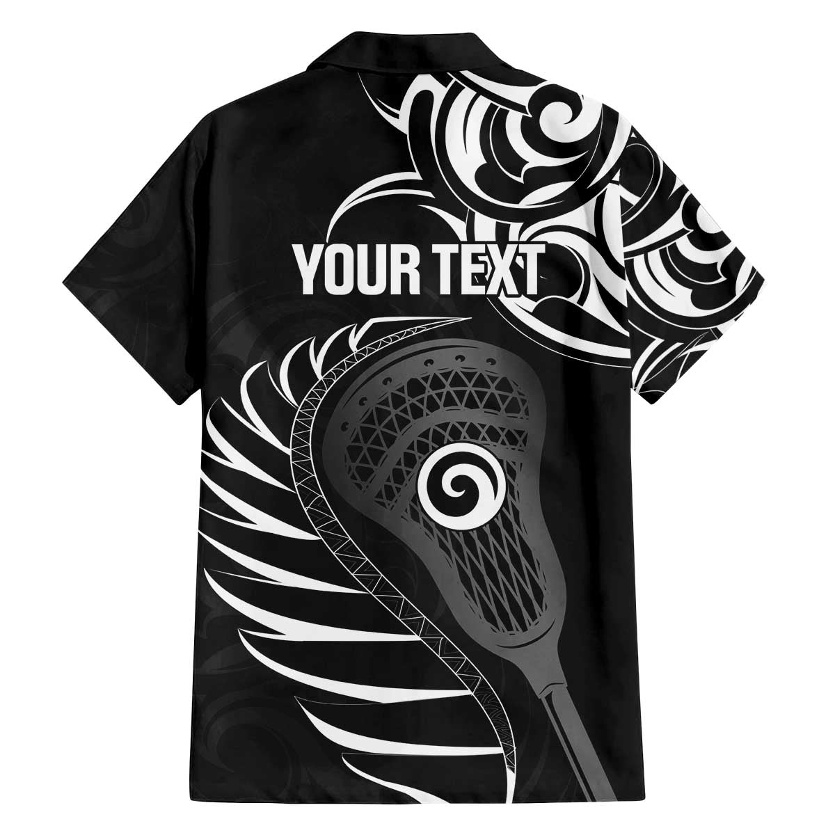 Personalised New Zealand Silver Fern Lacrosse Family Matching Off The Shoulder Long Sleeve Dress and Hawaiian Shirt Aotearoa Maori Pattern LT14 - Polynesian Pride