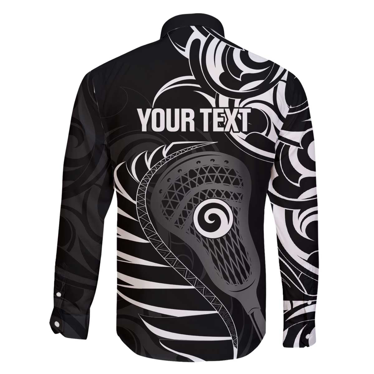 Personalised New Zealand Silver Fern Lacrosse Family Matching Off The Shoulder Long Sleeve Dress and Hawaiian Shirt Aotearoa Maori Pattern LT14 - Polynesian Pride