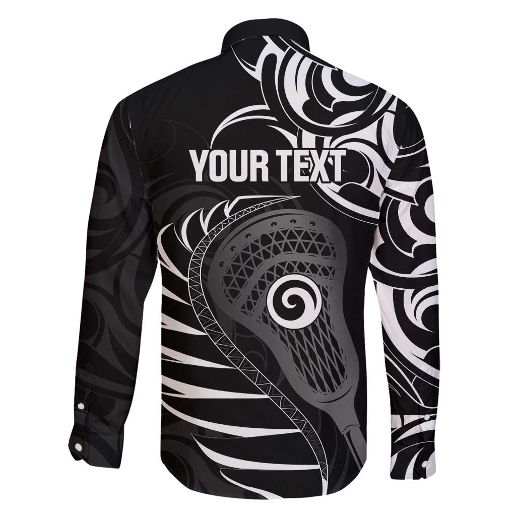 Personalised New Zealand Silver Fern Lacrosse Family Matching Tank Maxi Dress and Hawaiian Shirt Aotearoa Maori Pattern