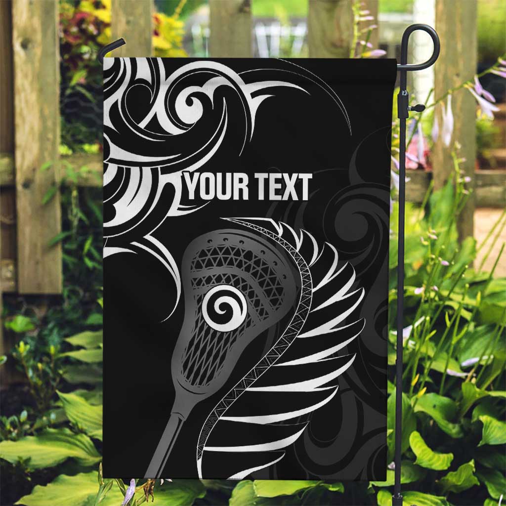 Personalised New Zealand Silver Fern Lacrosse Garden Flag Aotearoa Maori Pattern