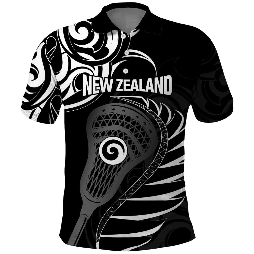 Personalised New Zealand Silver Fern Lacrosse Polo Shirt Aotearoa Maori Pattern