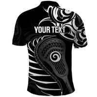 Personalised New Zealand Silver Fern Lacrosse Polo Shirt Aotearoa Maori Pattern