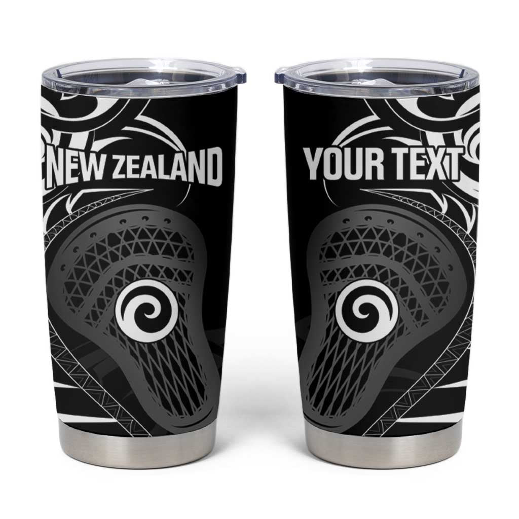 Personalised New Zealand Silver Fern Lacrosse Tumbler Cup Aotearoa Maori Pattern