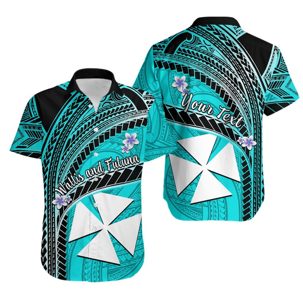 (Custom Personalised) Wallis And Futuna Hawaiian Shirt Plumeria Flowers With Turquoise Polynesian Pattern LT14 - Polynesian Pride