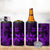 Polynesian 4 in 1 Can Cooler Tumbler Purple Hawaiian Tribal Hammerhead Shark