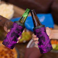 Polynesian 4 in 1 Can Cooler Tumbler Pink Hawaiian Tribal Hammerhead Shark