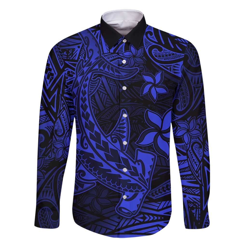 Blue Polynesian Family Matching Outfits Mermaid Dress And Hawaiian Shirt Tribal Hammerhead Shark LT14