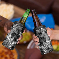 Polynesian 4 in 1 Can Cooler Tumbler Black Hawaiian Tribal Hammerhead Shark