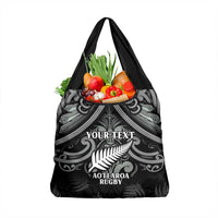 Custom New Zealand Silver Fern Rugby Grocery Bag All Black Since 1892 Aotearoa Moko Maori